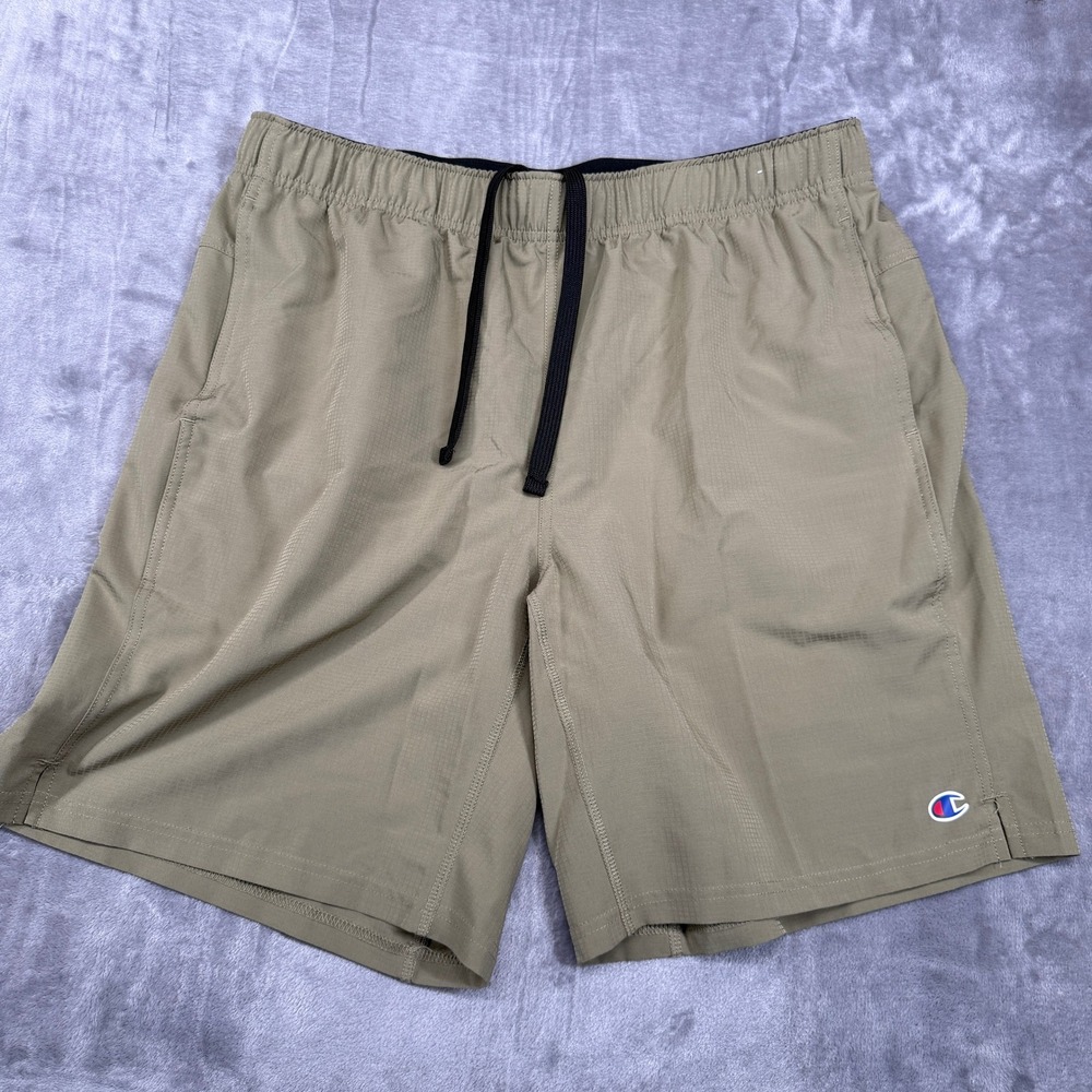 Champion Athletic Shorts Men L Ripstop Canvas Khaki Green Y887 SS2024 Drawstring
